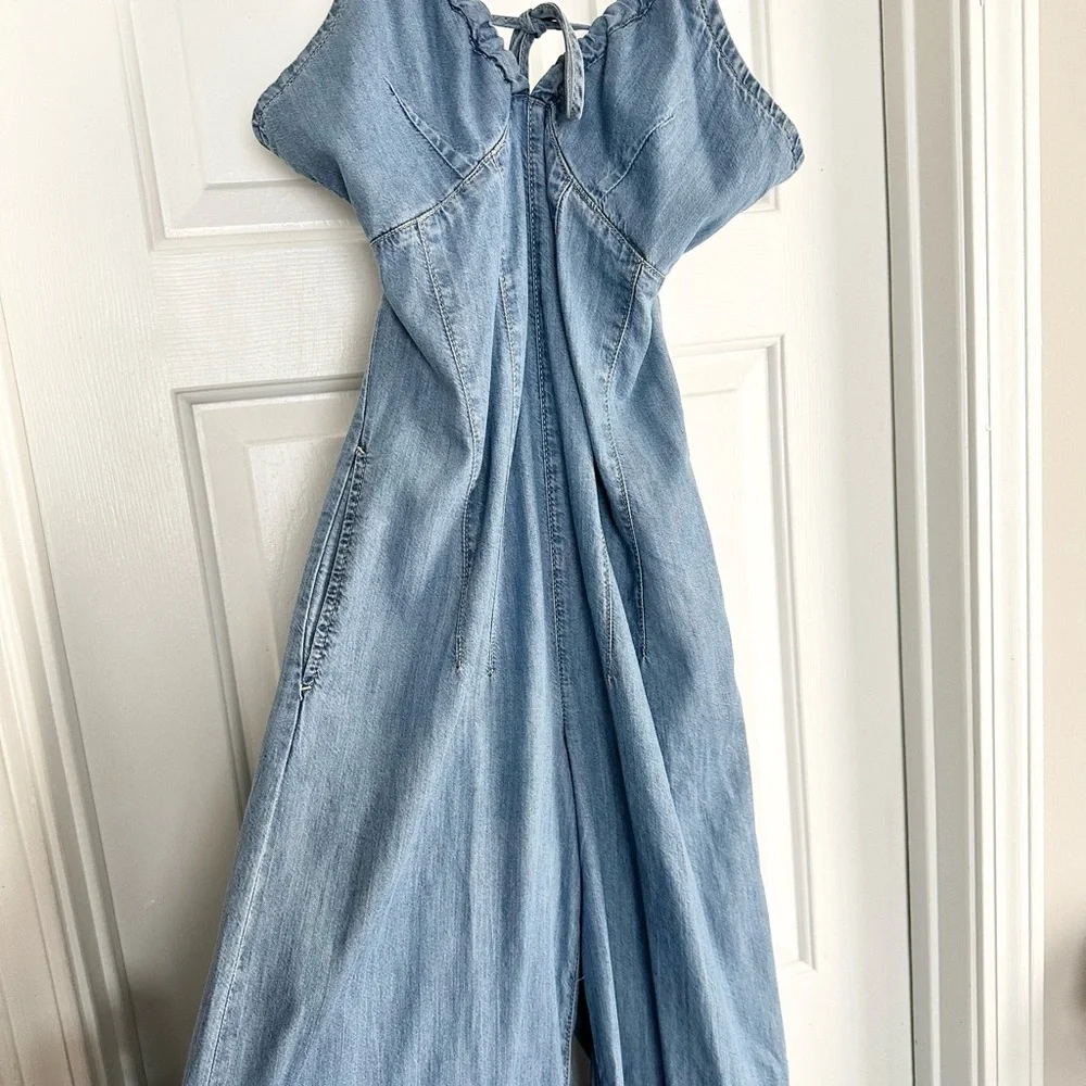 Free People Denim Jumpsuit-S- NWT - Picture 5 of 13